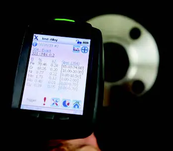Metal Hose for Tank Terminals 3 PMI analyzer reveals flange is 304 SS