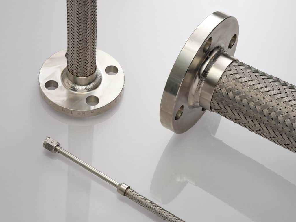 P4 Series 1 Penflex assemblies with flanged and VCR end fittings.