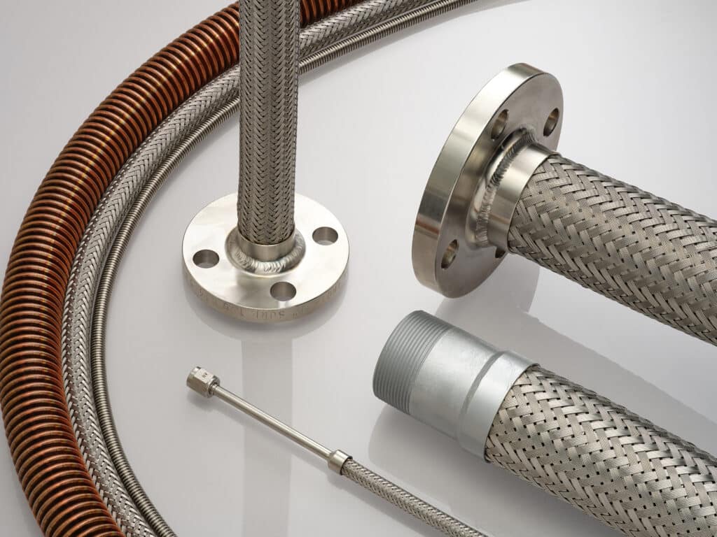 Selection of Penflex bulk metal hose and braid and metal hose assemblies
