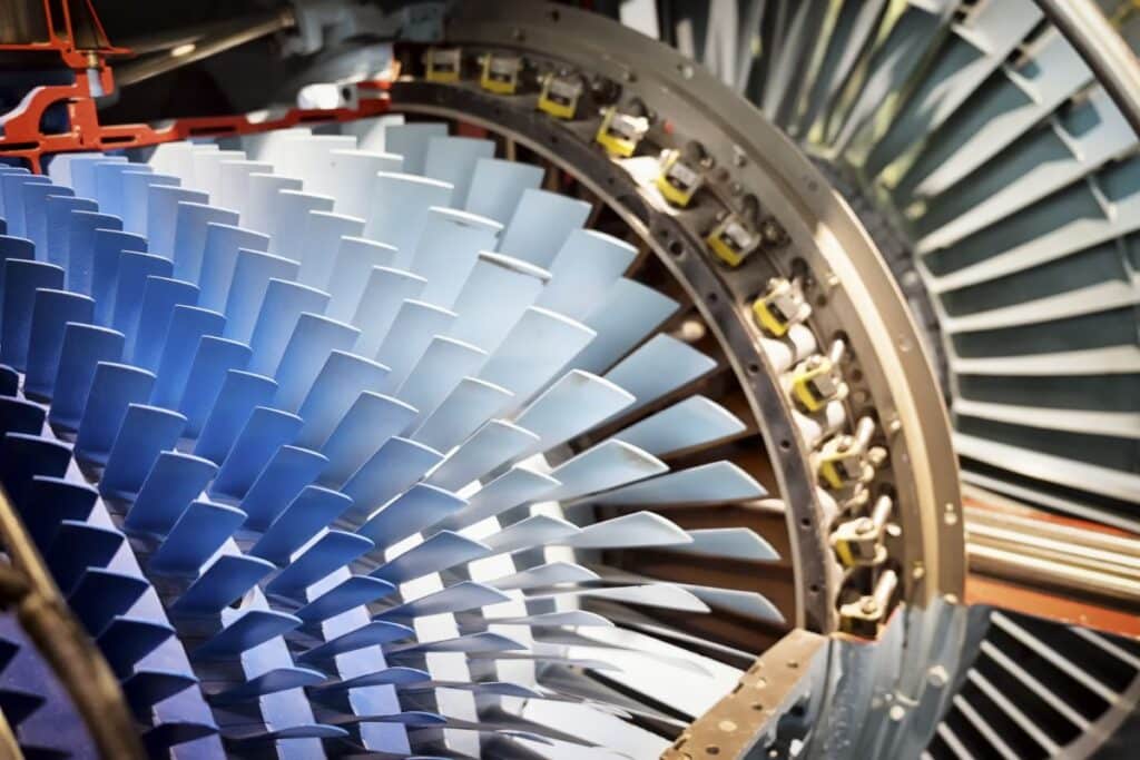 Close up of turbine, an application for metal hose for power generation