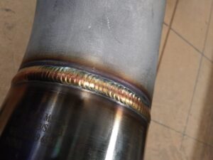 Butt weld connecting a 304 stub end to a concentric reducer