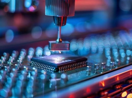 Process step in semiconductor manufacturing.